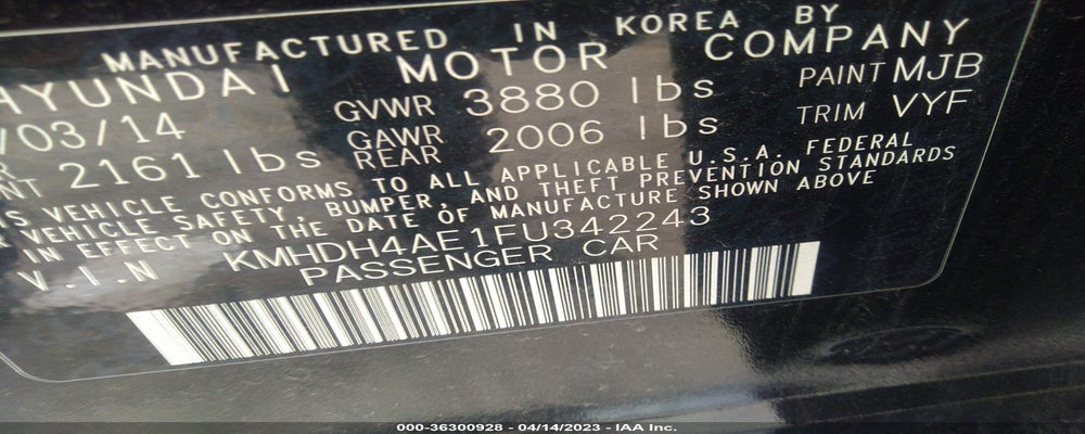 KMHDH4AE1FU342243 2015 HYUNDAI ELANTRA photo no. 9
