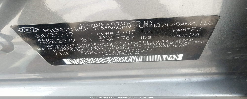 5NPDH4AE9DH205871 2013 HYUNDAI ELANTRA photo no. 9
