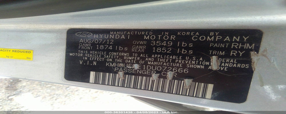 KMHCU5AE1DU072666 2013 HYUNDAI ACCENT photo no. 9