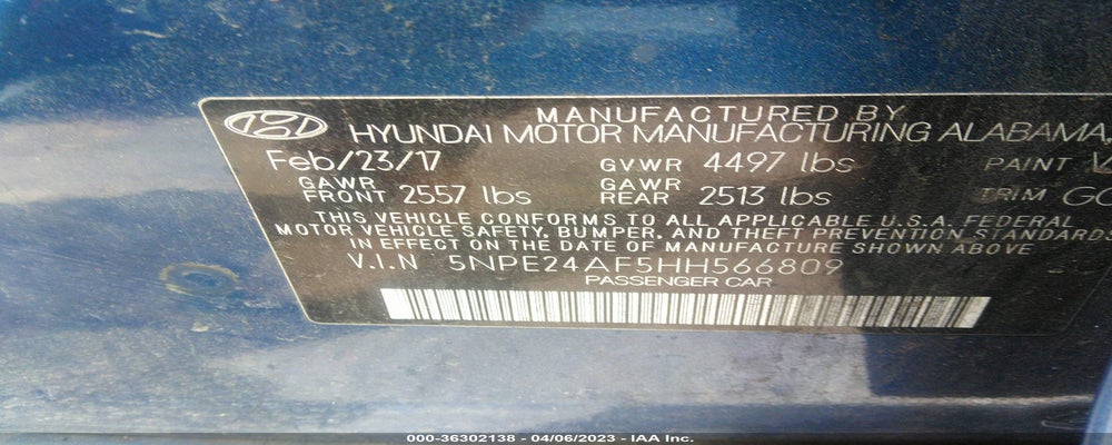 5NPE24AF5HH566809 2017 HYUNDAI SONATA photo no. 9