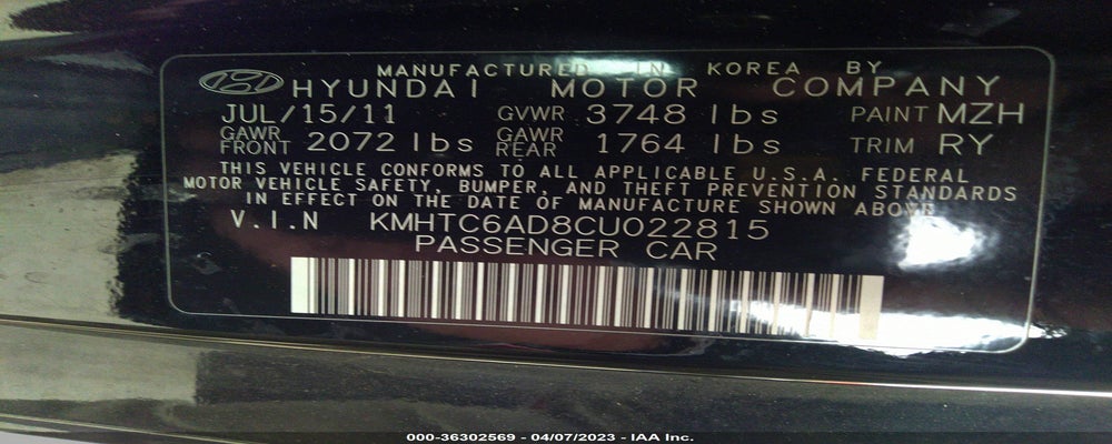 KMHTC6AD8CU022815 2012 HYUNDAI VELOSTER photo no. 9
