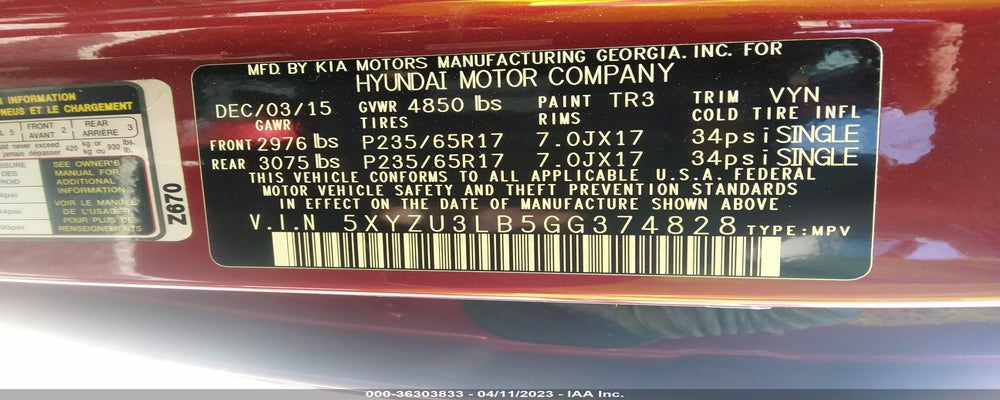 5XYZU3LB5GG374828 2016 HYUNDAI SANTA FE SPORT photo no. 9