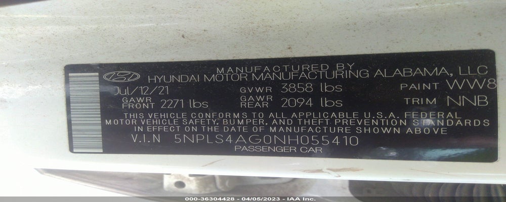 5NPLS4AG0NH055410 2022 HYUNDAI ELANTRA photo no. 9