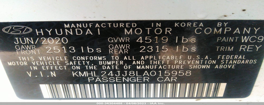 KMHL24JJ8LA015958 2020 HYUNDAI SONATA HYBRID photo no. 9