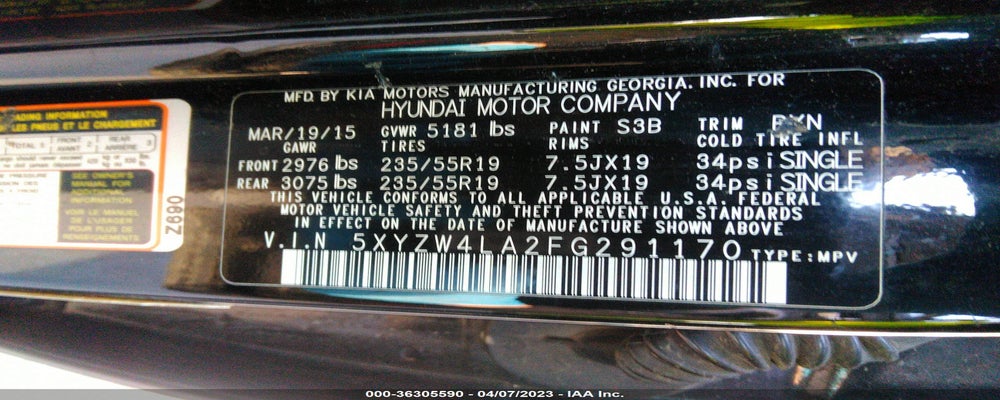 5XYZW4LA2FG291170 2015 HYUNDAI SANTA FE SPORT photo no. 9