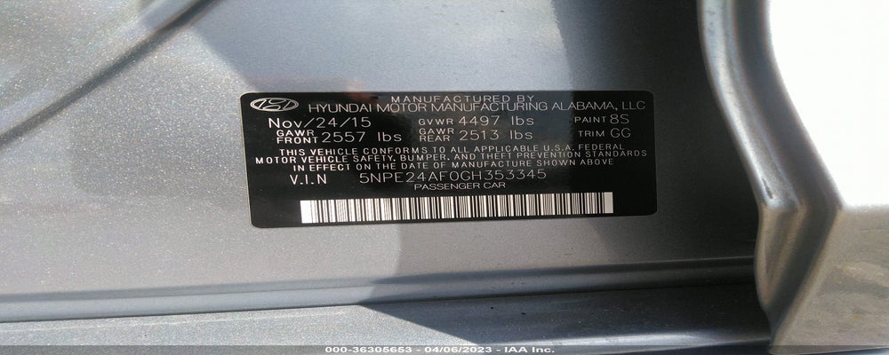 5NPE24AF0GH353345 2016 HYUNDAI SONATA photo no. 9