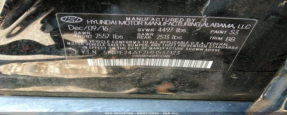 5NPE24AF2HH537123 2017 HYUNDAI SONATA photo no. 9