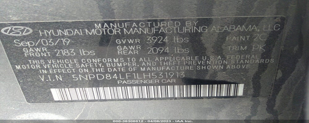 5NPD84LF1LH531913 2020 HYUNDAI ELANTRA photo no. 9