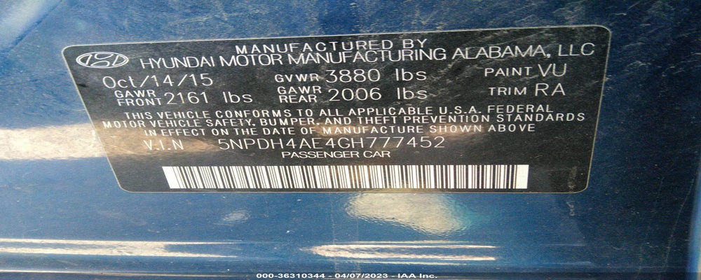 5NPDH4AE4GH777452 2016 HYUNDAI ELANTRA photo no. 9