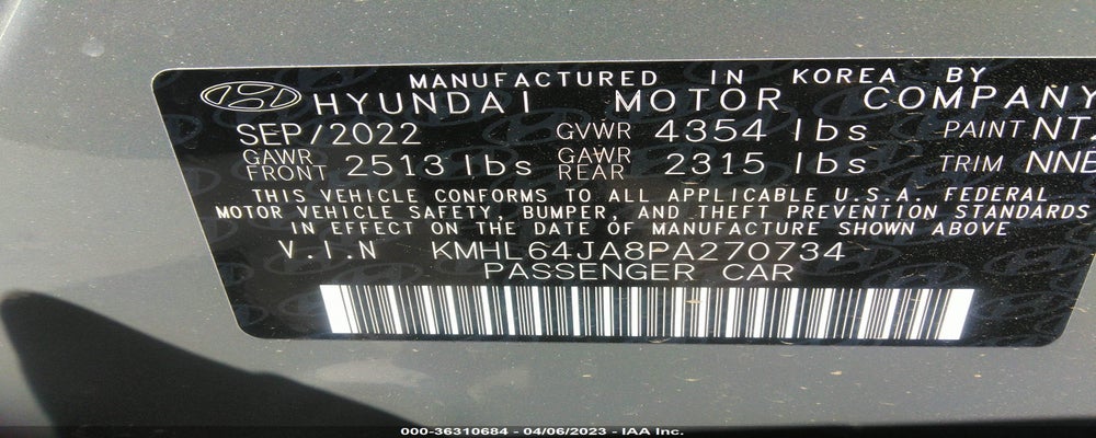 KMHL64JA8PA270734 2023 HYUNDAI SONATA photo no. 9