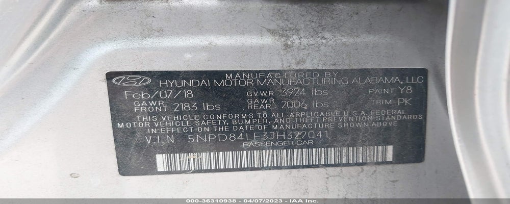 5NPD84LF3JH322041 2018 HYUNDAI ELANTRA photo no. 9