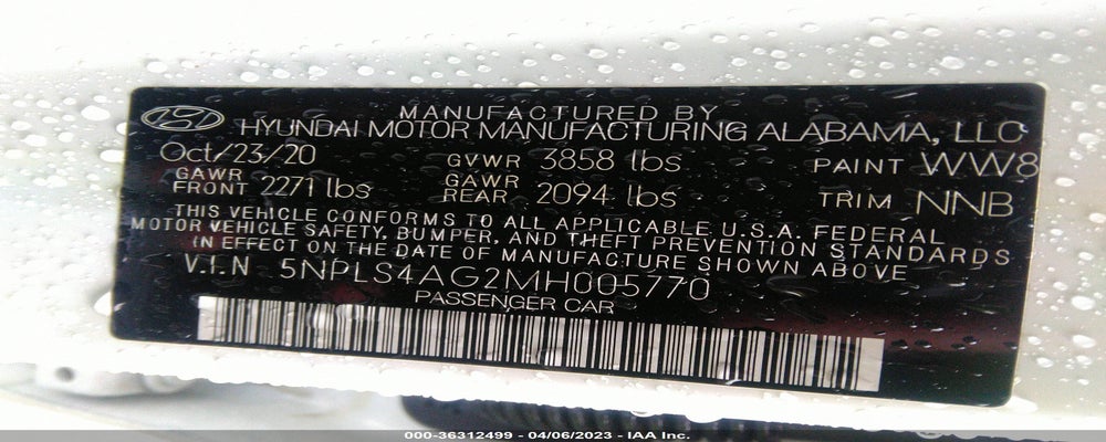 5NPLS4AG2MH005770 2021 HYUNDAI ELANTRA photo no. 9