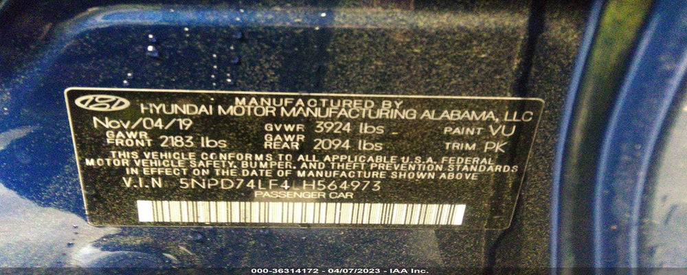 5NPD74LF4LH564973 2020 HYUNDAI ELANTRA photo no. 9