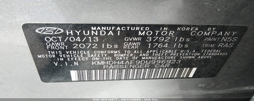 KMHDH4AE9DU996923 2013 HYUNDAI ELANTRA photo no. 9