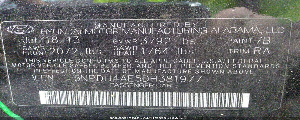 5NPDH4AE5DH381977 2013 HYUNDAI ELANTRA photo no. 9