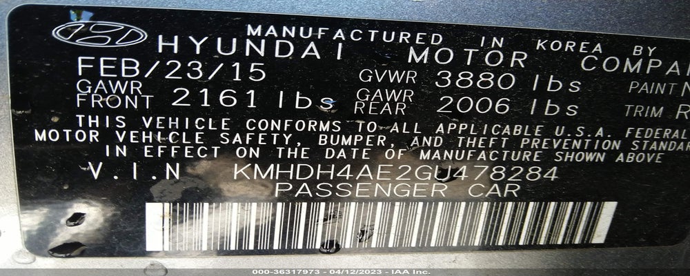 KMHDH4AE2GU478284 2016 HYUNDAI ELANTRA photo no. 9