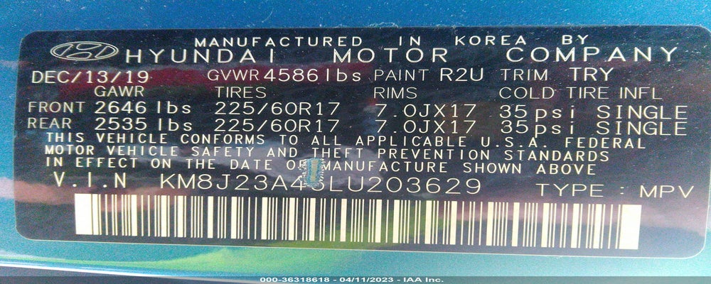 KM8J23A46LU203629 2020 HYUNDAI TUCSON photo no. 9