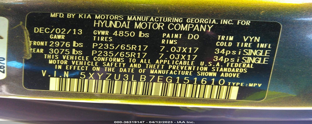 5XYZU3LB7EG151610 2014 HYUNDAI SANTA FE SPORT photo no. 9