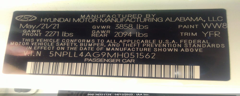5NPLL4AG9MH051562 2021 HYUNDAI ELANTRA photo no. 9