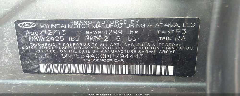 5NPEB4AC0DH794443 2013 HYUNDAI SONATA photo no. 9