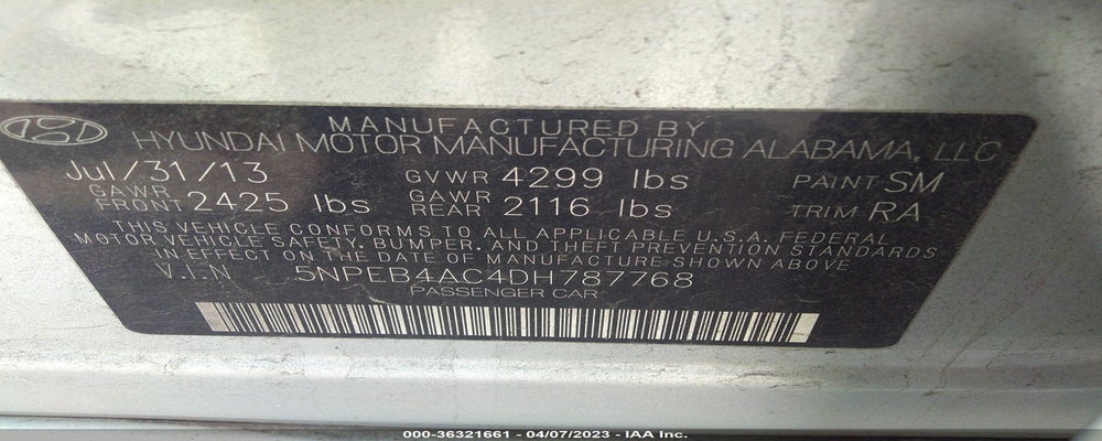 5NPEB4AC4DH787768 2013 HYUNDAI SONATA photo no. 9