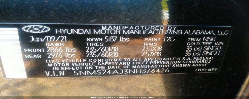 5NMS24AJ3NH376426 2022 HYUNDAI SANTA FE photo no. 9