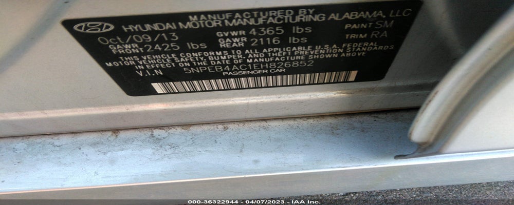 5NPEB4AC1EH826852 2014 HYUNDAI SONATA photo no. 9
