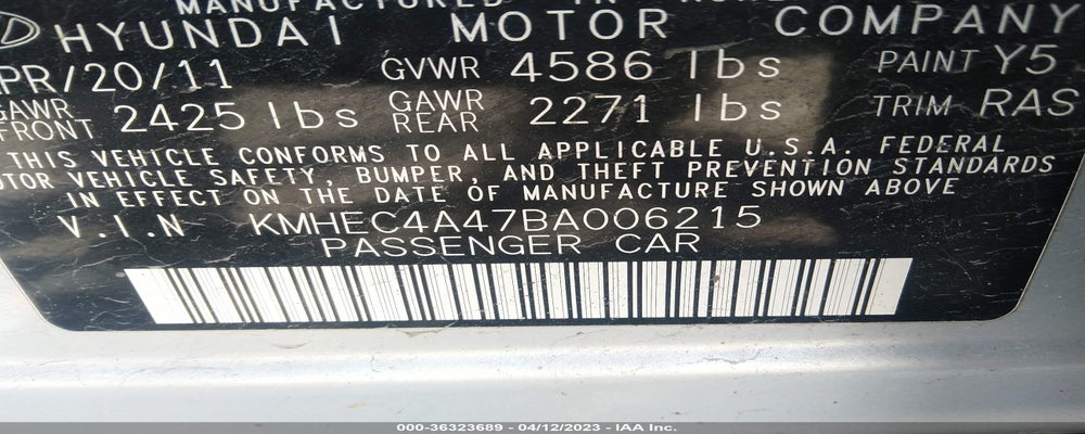 KMHEC4A47BA006215 2011 HYUNDAI SONATA photo no. 9