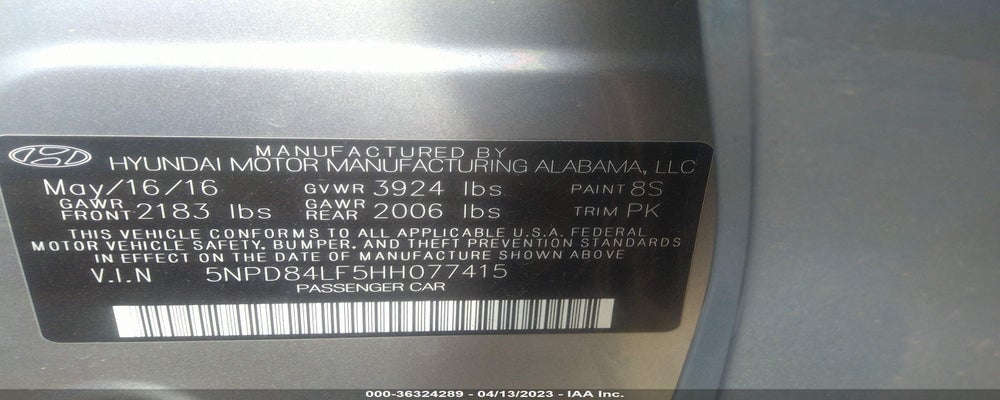 5NPD84LF5HH077415 2017 HYUNDAI ELANTRA photo no. 9