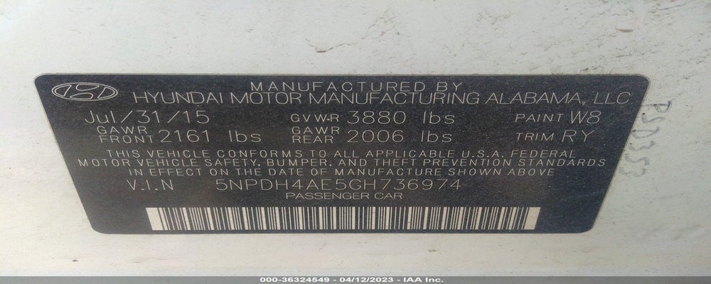 5NPDH4AE5GH736974 2016 HYUNDAI ELANTRA photo no. 9