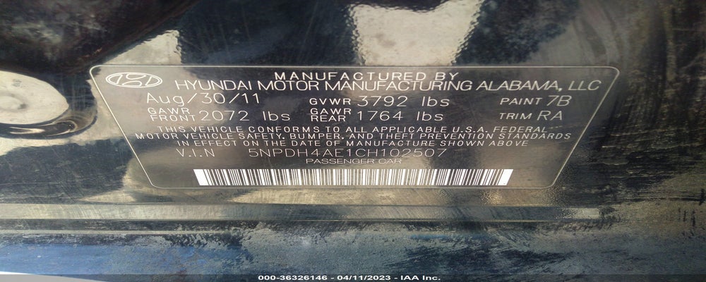 5NPDH4AE1CH102507 2012 HYUNDAI ELANTRA photo no. 9