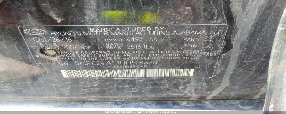 5NPE24AF1HH518630 2017 HYUNDAI SONATA photo no. 9