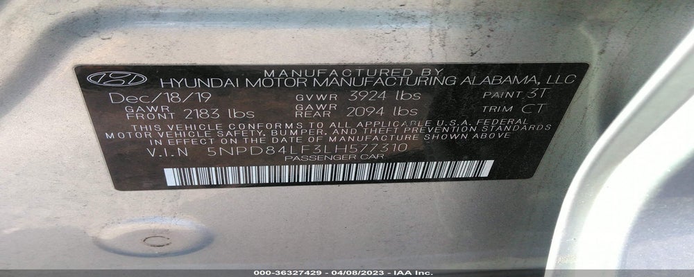 5NPD84LF3LH577310 2020 HYUNDAI ELANTRA photo no. 9