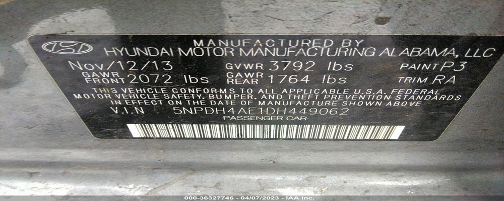 5NPDH4AE1DH449062 2013 HYUNDAI ELANTRA photo no. 9