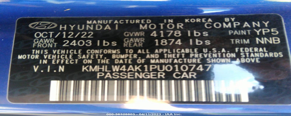 KMHLW4AK1PU010747 2023 HYUNDAI ELANTRA N photo no. 9