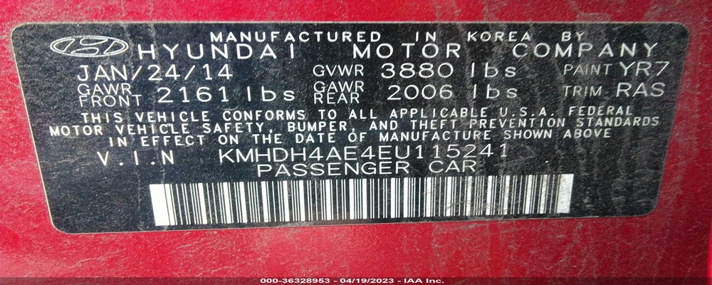 KMHDH4AE4EU115241 2014 HYUNDAI ELANTRA photo no. 9
