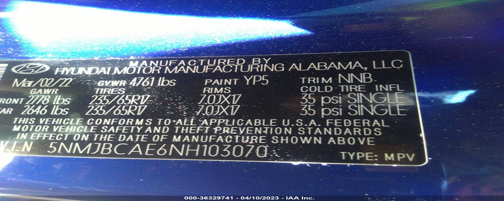 5NMJBCAE6NH103070 2022 HYUNDAI TUCSON photo no. 9