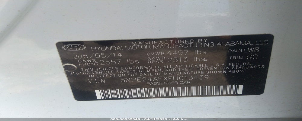 5NPE24AFXFH013439 2015 HYUNDAI SONATA photo no. 9