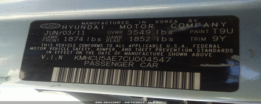 KMHCU5AE7CU004547 2012 HYUNDAI ACCENT photo no. 9