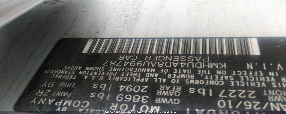 KMHDU4AD8AU994787 2010 HYUNDAI ELANTRA photo no. 9