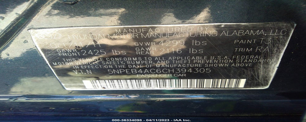 5NPEB4AC6CH394305 2012 HYUNDAI SONATA photo no. 9