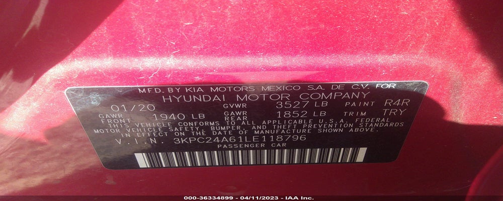 3KPC24A61LE118796 2020 HYUNDAI ACCENT photo no. 9