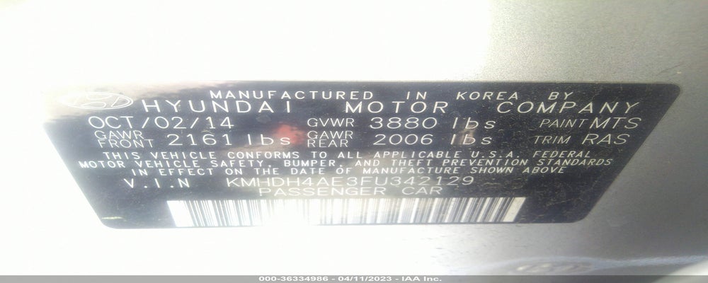 KMHDH4AE3FU342129 2015 HYUNDAI ELANTRA photo no. 9