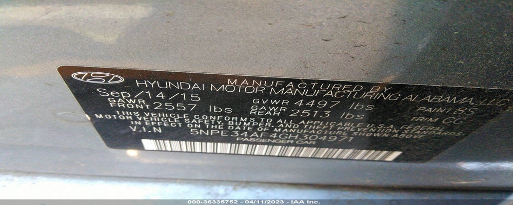 5NPE34AF4GH304971 2016 HYUNDAI SONATA photo no. 9