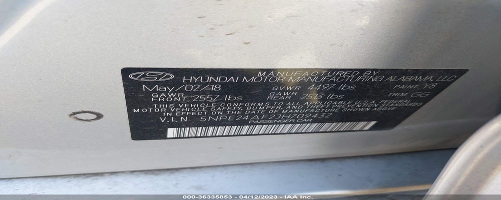 5NPE24AF2JH709432 2018 HYUNDAI SONATA photo no. 9