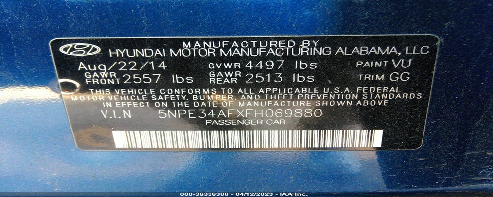 5NPE34AFXFH069880 2015 HYUNDAI SONATA photo no. 9
