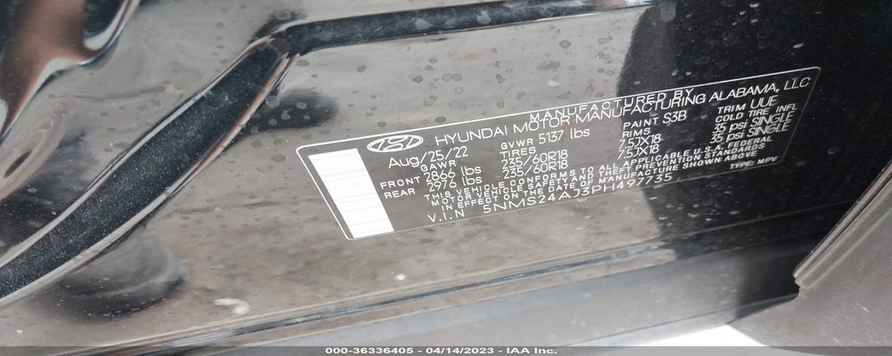 5NMS24AJ3PH497735 2023 HYUNDAI SANTA FE photo no. 9