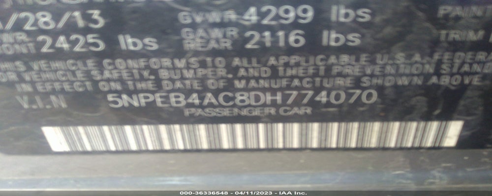 5NPEB4AC8DH774070 2013 HYUNDAI SONATA photo no. 9