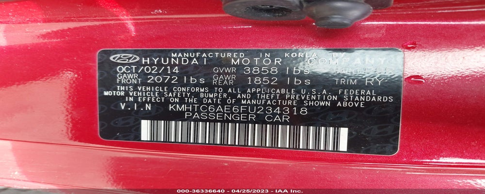 KMHTC6AE6FU234318 2015 HYUNDAI VELOSTER photo no. 9