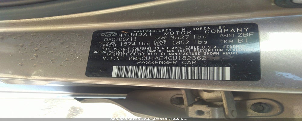 KMHCU4AE4CU182362 2012 HYUNDAI ACCENT photo no. 9
